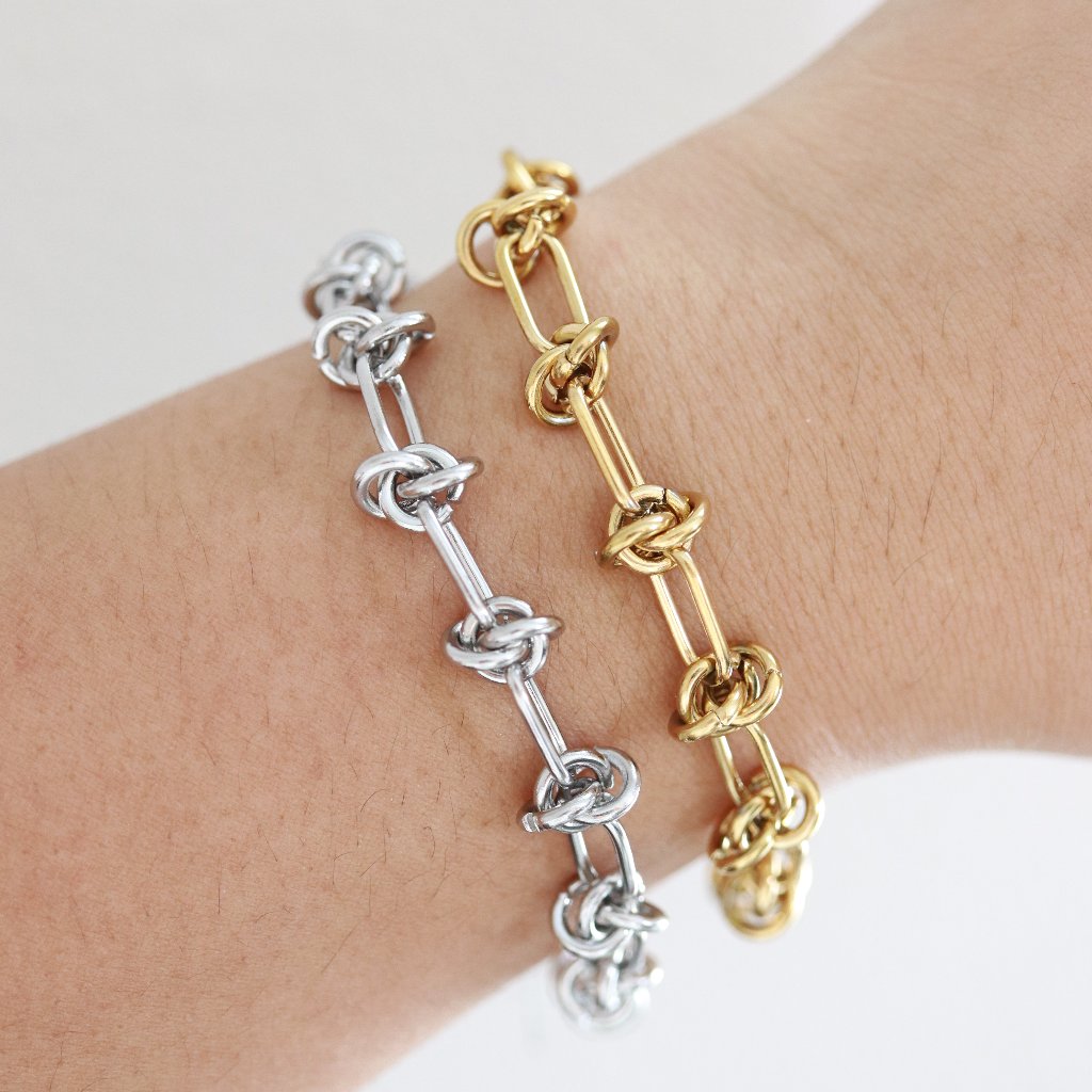 Link Chain Knot Style Bracelet Stainless Steel